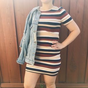 Striped mini dress .